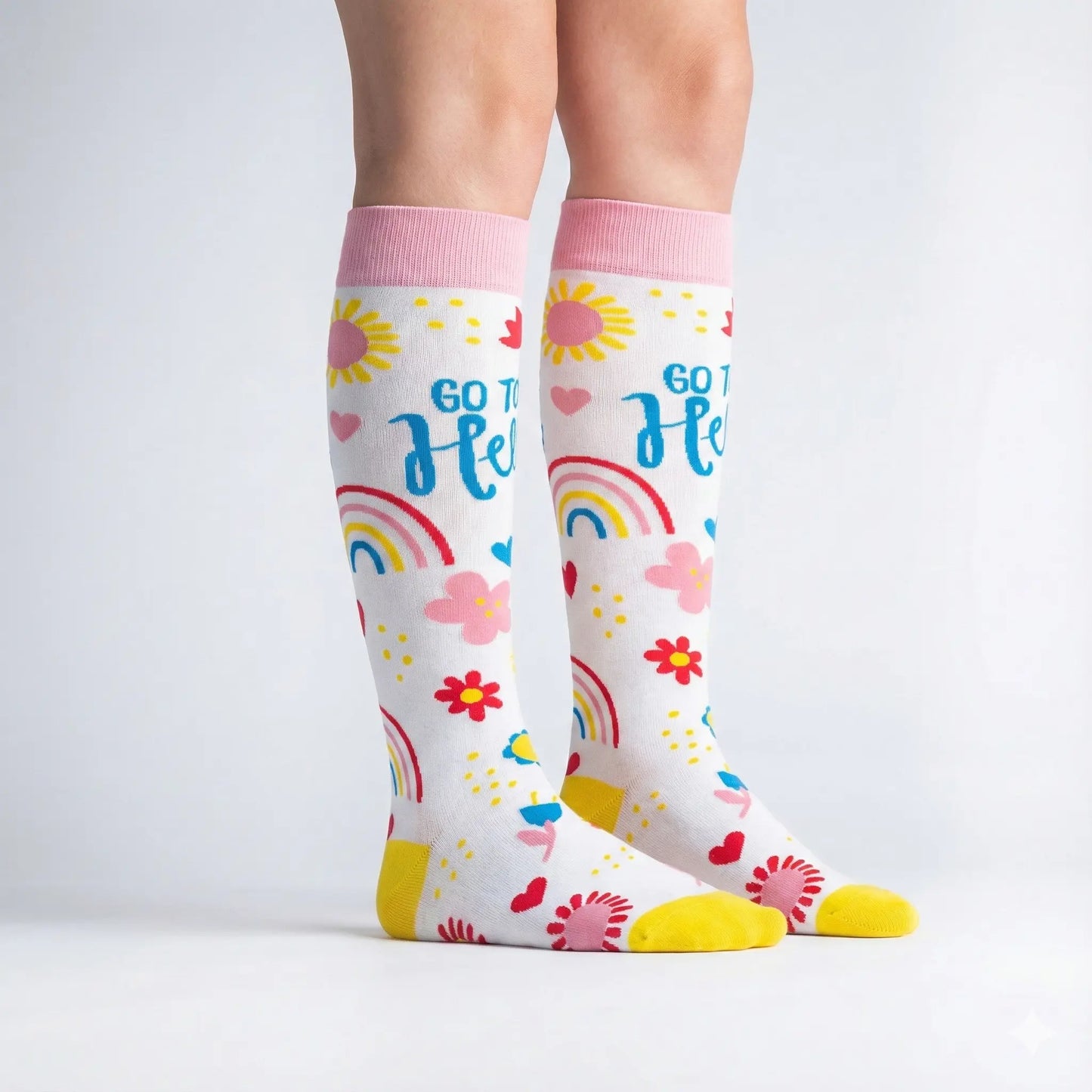 Calceta Larga de Arcoíris y Flores - Unitalla