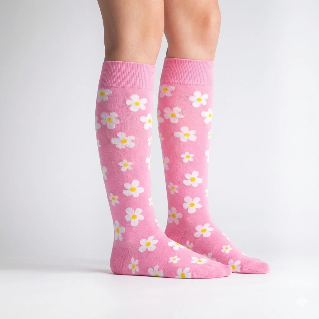 Calceta Larga de Florecitas - Unitalla